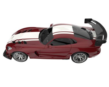 Muscle car isolated on white background. 3d rendering - illustration