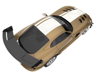 Muscle car isolated on white background. 3d rendering - illustration