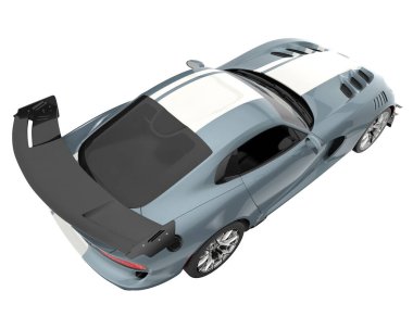 Muscle car isolated on white background. 3d rendering - illustration