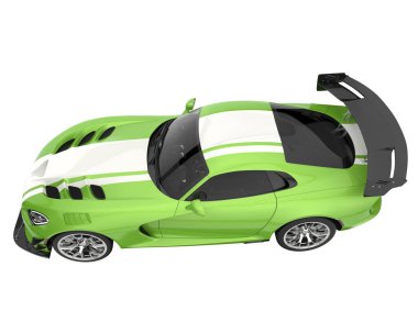 Muscle car isolated on white background. 3d rendering - illustration