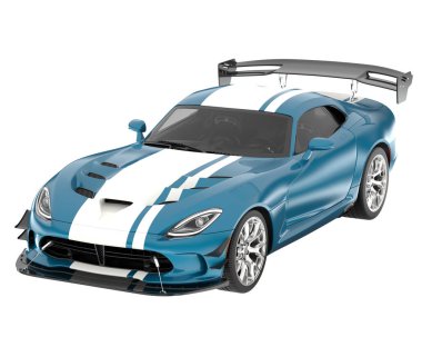 Muscle car isolated on white background. 3d rendering - illustration