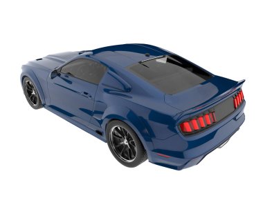 Muscle car isolated on white background. 3d rendering - illustration