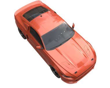 Muscle car isolated on white background. 3d rendering - illustration