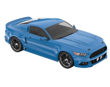 Muscle car isolated on white background. 3d rendering - illustration