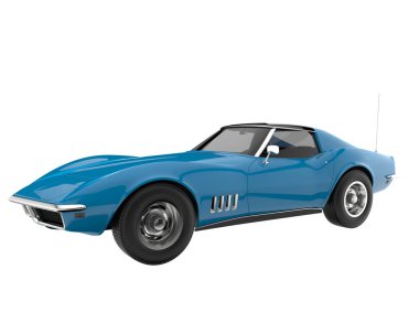 Muscle car isolated on white background. 3d rendering - illustration