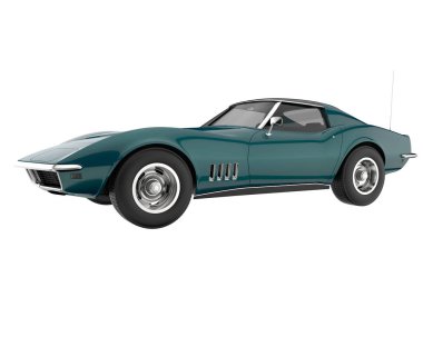 Muscle car isolated on white background. 3d rendering - illustration