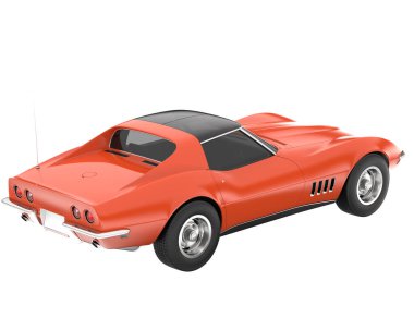 Muscle car isolated on white background. 3d rendering - illustration