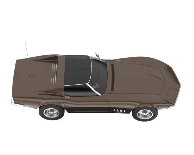 Muscle car isolated on white background. 3d rendering - illustration