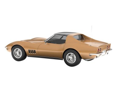 Muscle car isolated on white background. 3d rendering - illustration