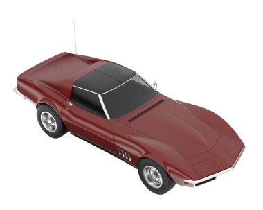 Muscle car isolated on white background. 3d rendering - illustration