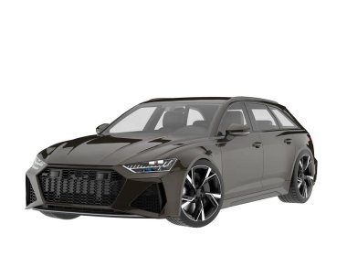 Modern car isolated on white background. 3d rendering - illustration