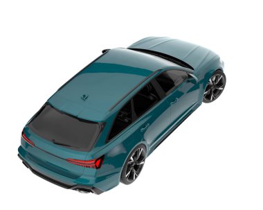 Modern car isolated on white background. 3d rendering - illustration