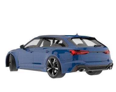 Modern car isolated on white background. 3d rendering - illustration