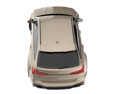 Modern car isolated on white background. 3d rendering - illustration