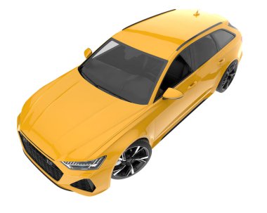 Modern car isolated on white background. 3d rendering - illustration