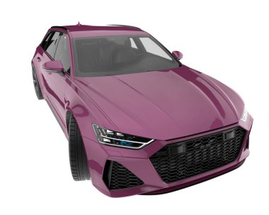 Modern car isolated on white background. 3d rendering - illustration