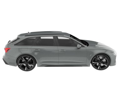 Modern car isolated on white background. 3d rendering - illustration