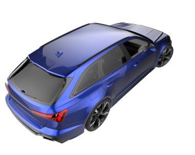 Modern car isolated on white background. 3d rendering - illustration