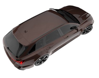 Modern car isolated on white background. 3d rendering - illustration