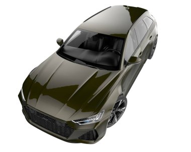 Modern car isolated on white background. 3d rendering - illustration