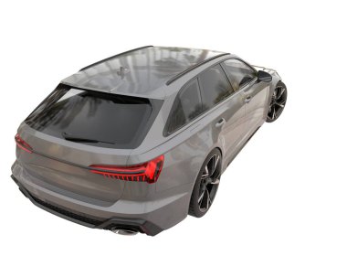 Modern car isolated on white background. 3d rendering - illustration