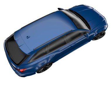 Modern car isolated on white background. 3d rendering - illustration