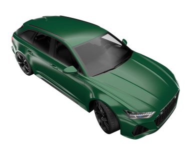 Modern car isolated on white background. 3d rendering - illustration