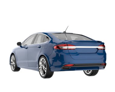 Modern car isolated on white background. 3d rendering - illustration