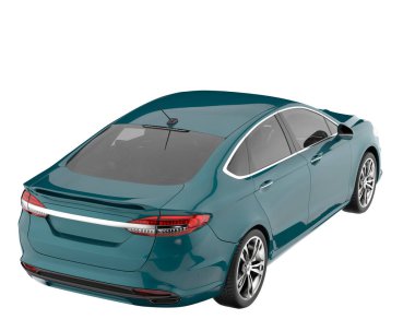 Modern car isolated on white background. 3d rendering - illustration