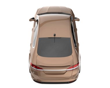 Modern car isolated on white background. 3d rendering - illustration