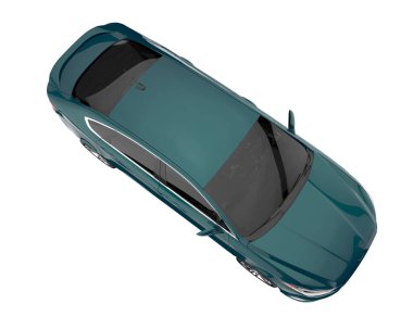 Modern car isolated on white background. 3d rendering - illustration