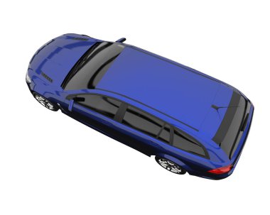 Modern car isolated on white background. 3d rendering - illustration