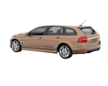 Modern car isolated on white background. 3d rendering - illustration