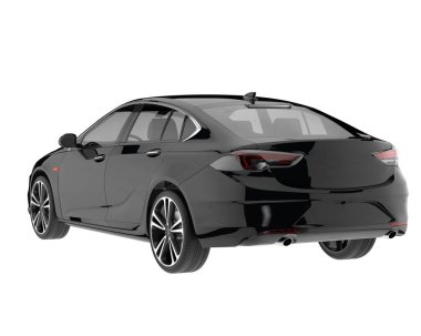 Modern car isolated on white background. 3d rendering - illustration