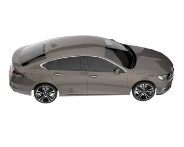 Modern car isolated on white background. 3d rendering - illustration