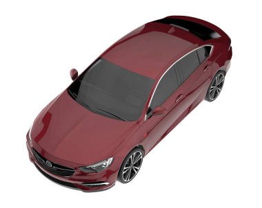 Modern car isolated on white background. 3d rendering - illustration