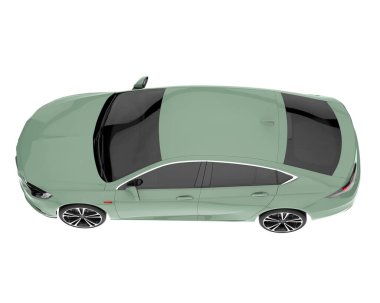 Modern car isolated on white background. 3d rendering - illustration