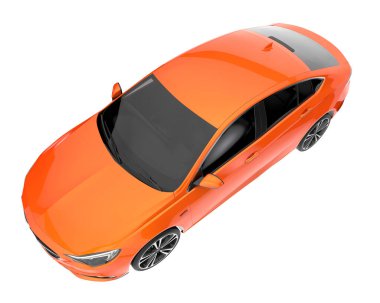 Modern car isolated on white background. 3d rendering - illustration
