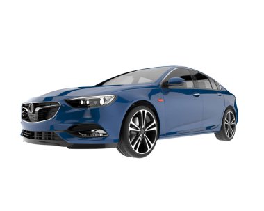 Modern car isolated on white background. 3d rendering - illustration