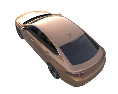 Modern car isolated on white background. 3d rendering - illustration