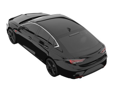 Modern car isolated on white background. 3d rendering - illustration