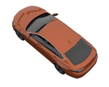 Modern car isolated on white background. 3d rendering - illustration