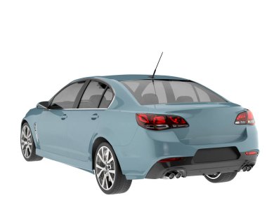 Modern car isolated on white background. 3d rendering - illustration