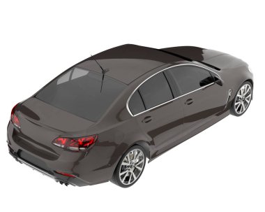 Modern car isolated on white background. 3d rendering - illustration