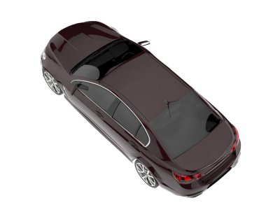 Modern car isolated on white background. 3d rendering - illustration