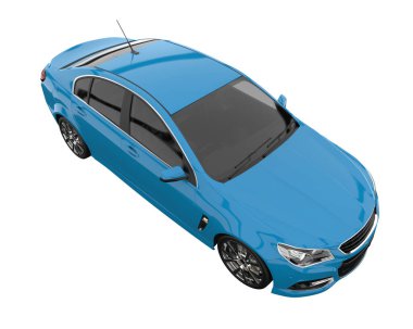 Modern car isolated on white background. 3d rendering - illustration