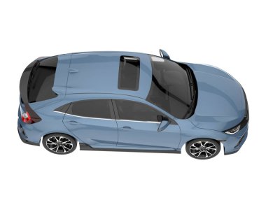 Modern car isolated on white background. 3d rendering - illustration