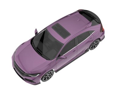 Modern car isolated on white background. 3d rendering - illustration