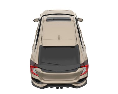 Modern car isolated on white background. 3d rendering - illustration