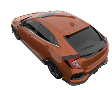 Modern car isolated on white background. 3d rendering - illustration